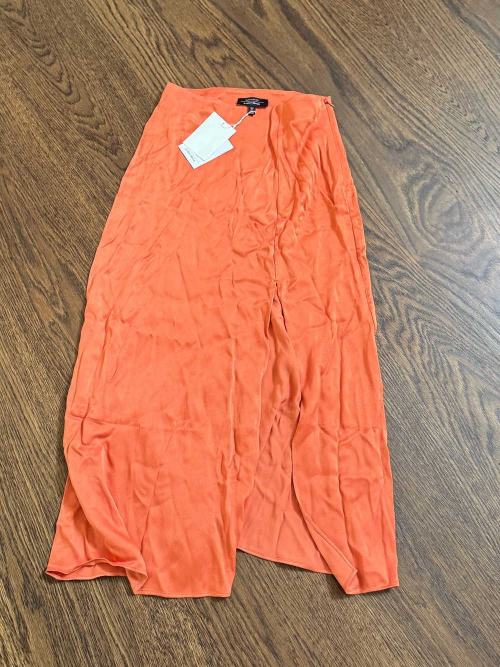 & Other Stories Coral Orange Wrap Maxi Skirt